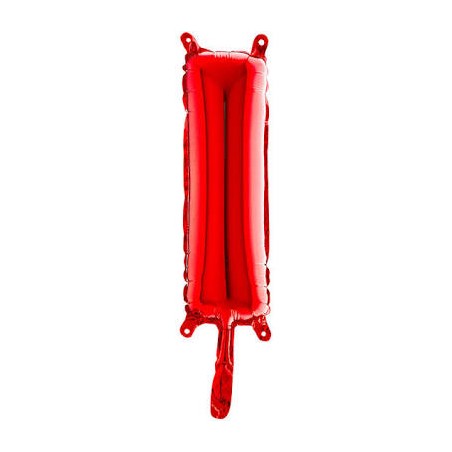 BALLON METALLIQUE LETTRE I ROUGE 35 CM 