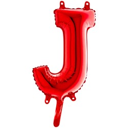 BALLON METALLIQUE LETTRE  J ROUGE 35 CM 