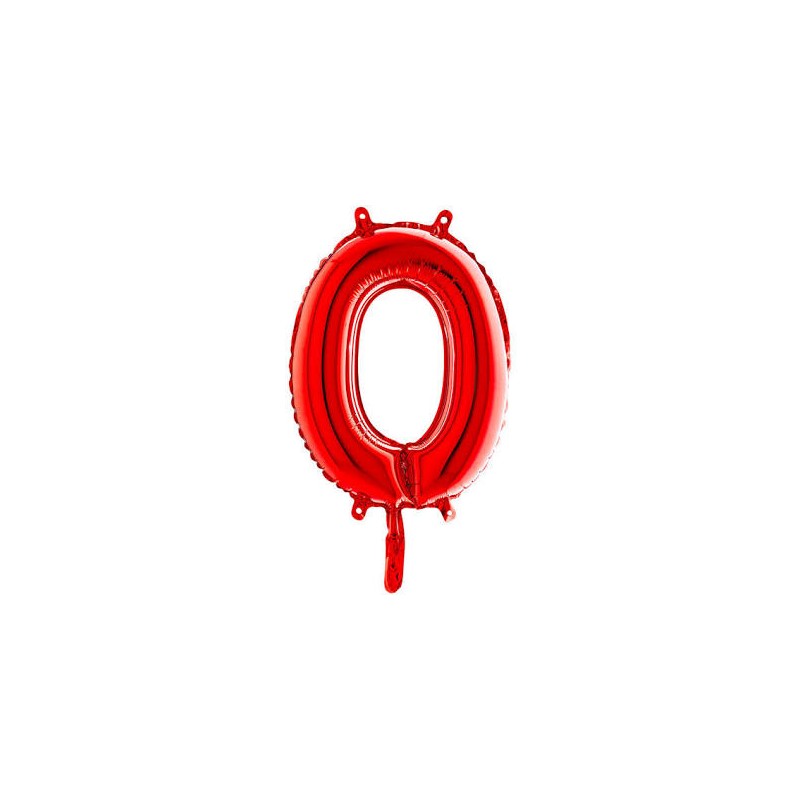 BALLON METALLIQUE LETTRE O ROUGE 35 CM 