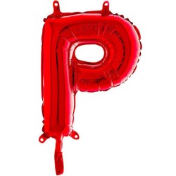 BALLON METALLIQUE LETTRE P ROUGE 35 CM 