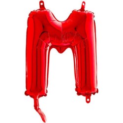 BALLON METALLIQUE LETTRE M ROUGE 35 CM 