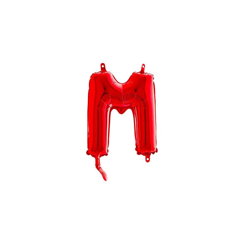 BALLON METALLIQUE LETTRE M ROUGE 35 CM 