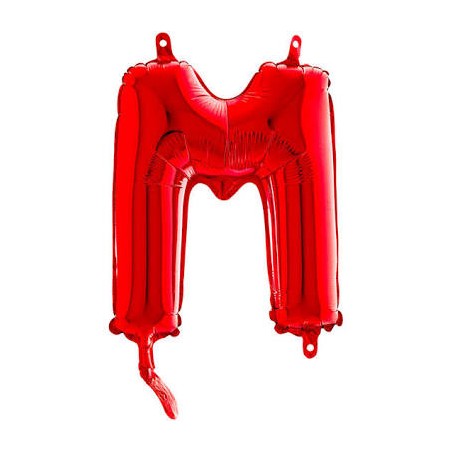 BALLON METALLIQUE LETTRE M ROUGE 35 CM 