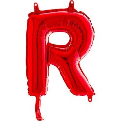 BALLON METALLIQUE LETTRE R ROUGE 35 CM 