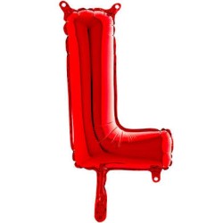 BALLON METALLIQUE LETTRE L ROUGE 35 CM 