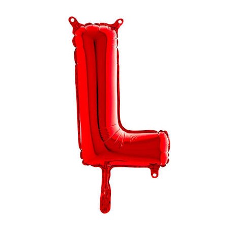 BALLON METALLIQUE LETTRE L ROUGE 35 CM 