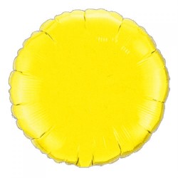 BALLON METALLIQUE ROND 91 CM JAUNE