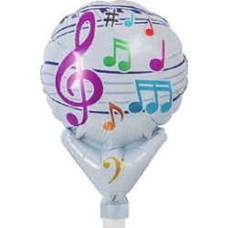 BALLON METALLIQUE 5" NOTE DE MUSIQUE 