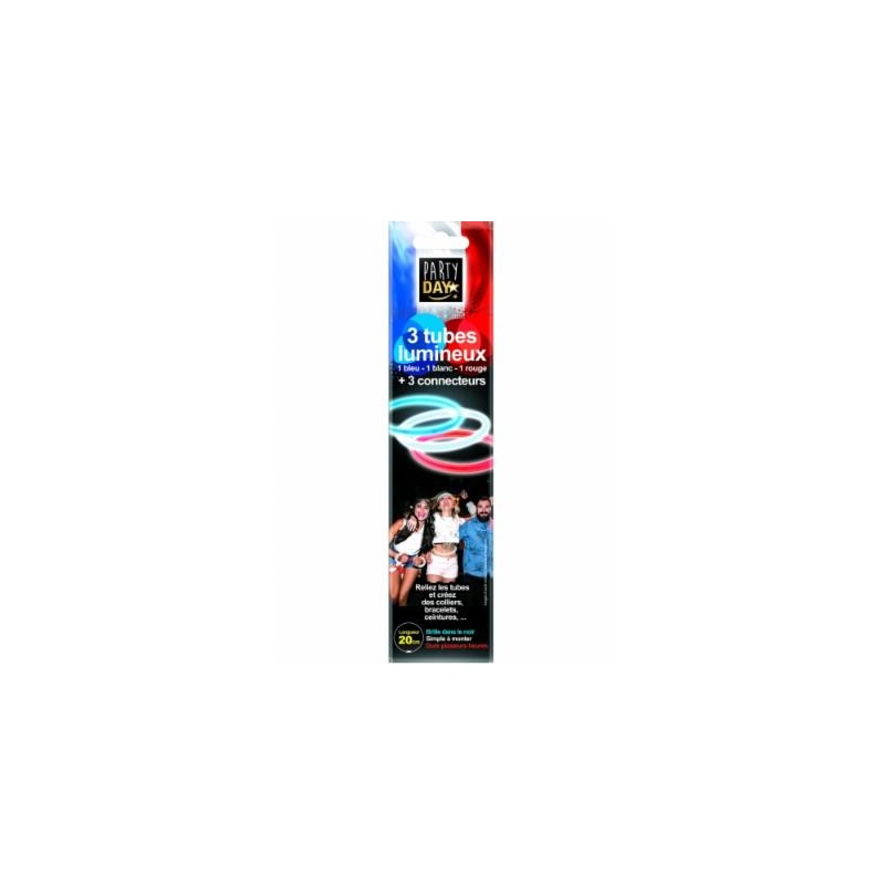 3 TUBES LUMINEUX BLEU BLANC ROUGE 