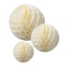 3 BOULES DECO 8 CM CREME