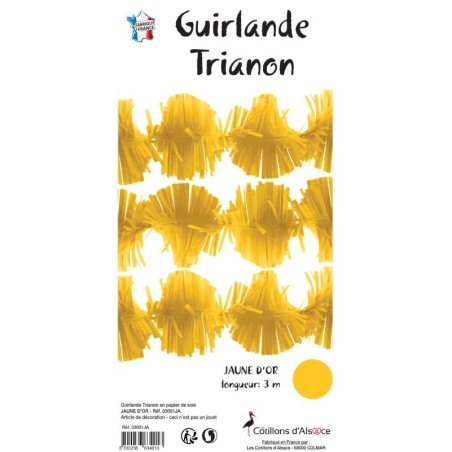 GUIRLANDE TRIANON JAUNE D'OR 3 METRES