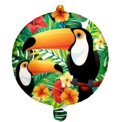 BALLON METALLIQUE ROND 45 CM TOUCAN 