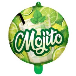 BALLON METALLIQUE ROND 45 CM MOJITO 