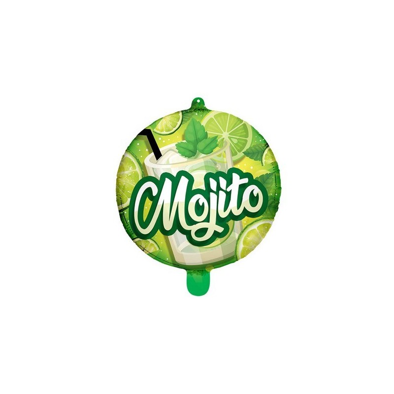 BALLON METALLIQUE ROND 45 CM MOJITO  BALLON METALLIQUE ROND 45 CM MOJITO
