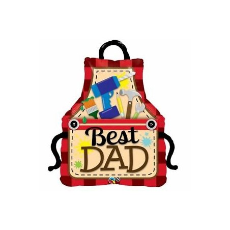 BALLON METALLIQUE TABLIER BEST DAD 104 CM