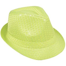 CHAPEAU BORSALINO SEQUIN VERT FLUO