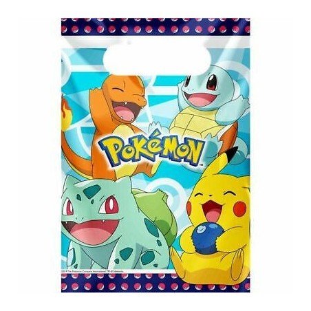 8 SACHETS PLASTIQUE POKEMON PIKACHU