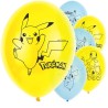 6 BALLONS LATEX BLEU ET JAUNE POKEMON PIKACHU