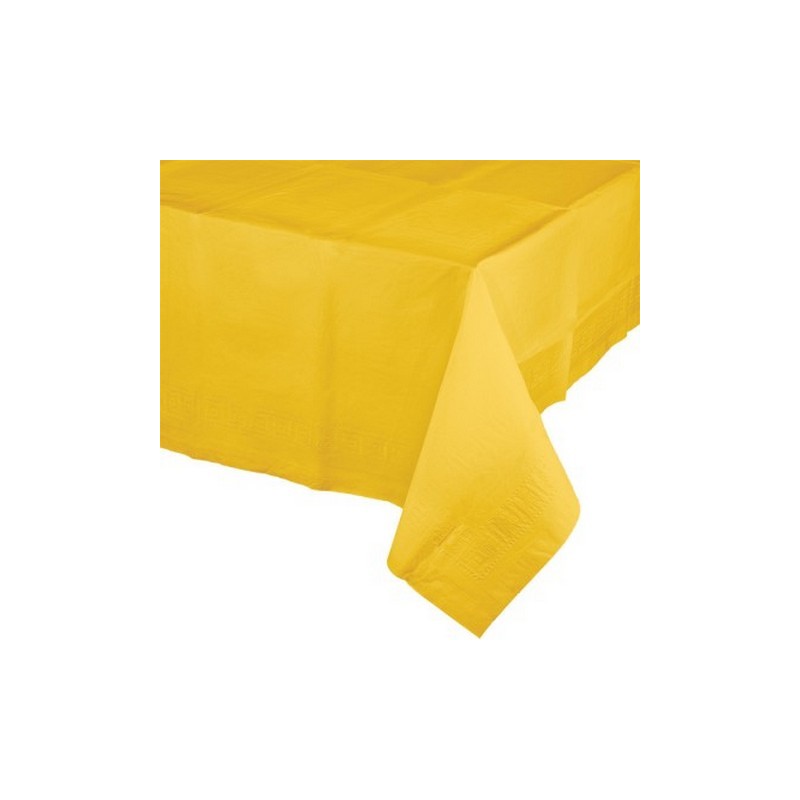 NAPPE DOUBLEE DE PLASTIQUE JAUNE 137 X 274 CM