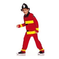 DEGUISEMENT POMPIER ROUGE TAILLE 7-9 ANS