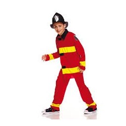 DEGUISEMENT POMPIER ROUGE TAILLE 9-11 ANS