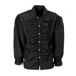 CHEMISE RUCHE NOIRE TAILLE M-L