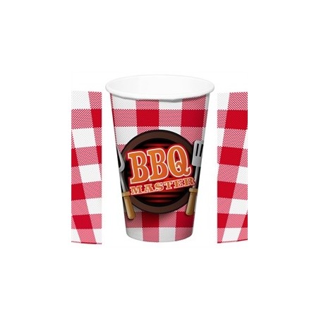 8 GOBELETS CARTON GEANTS BARBECUE 300 ML