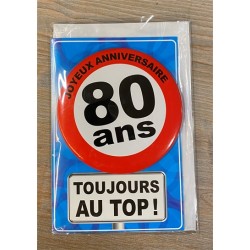 CARTE POSTALE BADGE 80 ANS 