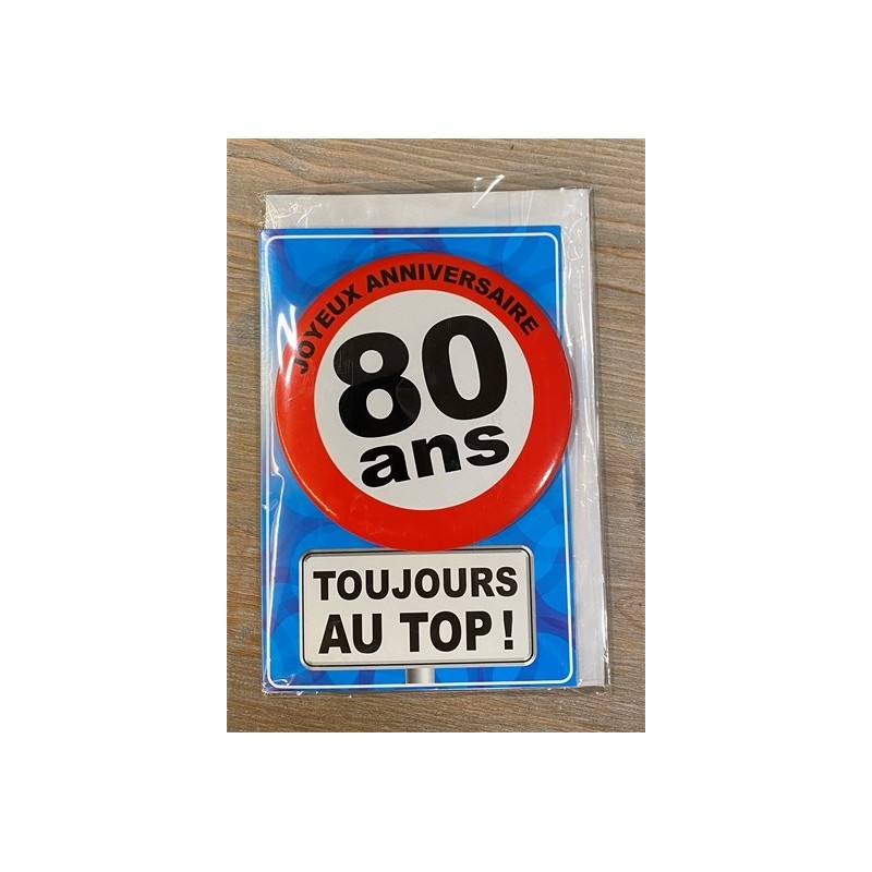 CARTE POSTALE BADGE 80 ANS 
