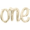 BALLON METALLIQUE ONE LETTRES CURSIVES OR 69 X 36 CM