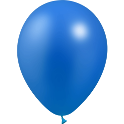 12 BALLONS LATEX 28 CM BLEU ROI METAL  BALLOONIA