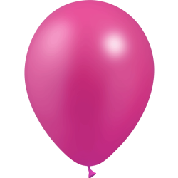 12 BALLONS LATEX 28 CM FUSCHIA METAL  BALLOONIA