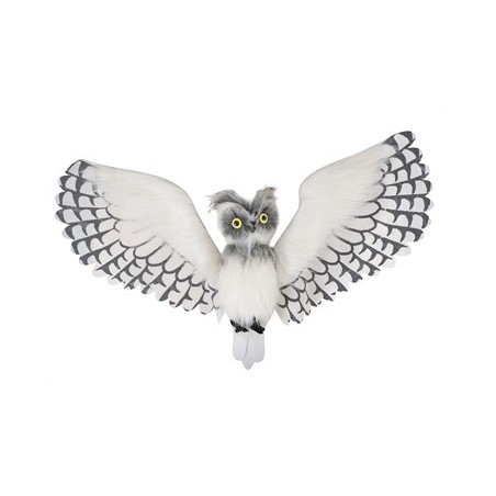 CHOUETTE BLANCHE AILES DEPLIEES ANIMEE SON ET LUMIERE
