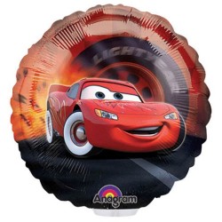 BALLON METALLIQUE ROND  CARS  23 CM