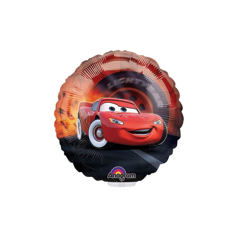 BALLON METALLIQUE ROND  CARS  23 CM