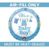 BALLON METALLIQUE ROND AIR IT'S BABY BOY BLEU 23 CM BALLON METALLIQUE ROND AIR IT'S BABY BOY BLEU 23 CM