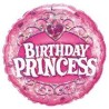 BALLON METALLIQUE ROND BIRTHDAY PRINCESS 23 CM