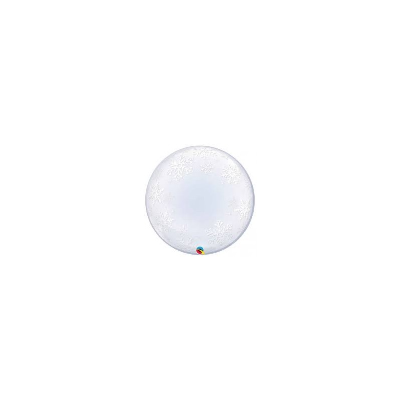 BALLON BUBBLE DECO FLOCONS DE NEIGE  61 CM