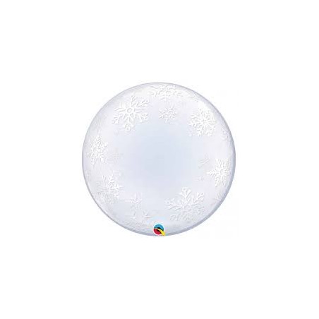 BALLON BUBBLE DECO FLOCONS DE NEIGE  61 CM