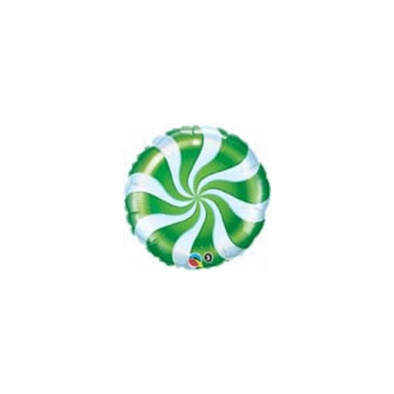 BALLON METALLIQUE ROND SUCETTE VERT 23CM