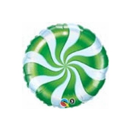 BALLON METALLIQUE ROND SUCETTE VERT 23CM