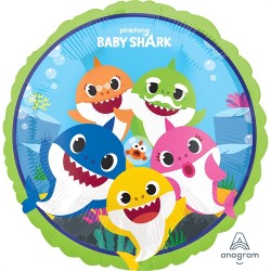 BALLON METALLIQUE ROND BABYSHARK 43 CM