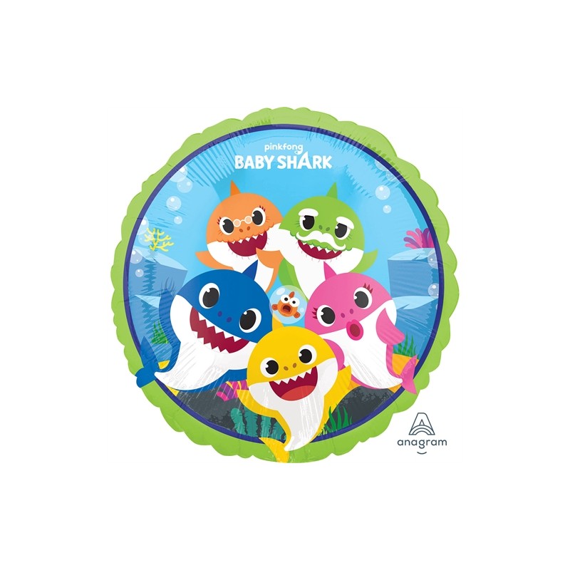 BALLON METALLIQUE ROND BABYSHARK 43 CM