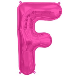 BALLON METALLIQUE LETTRE F FUSCHIA 86 CM