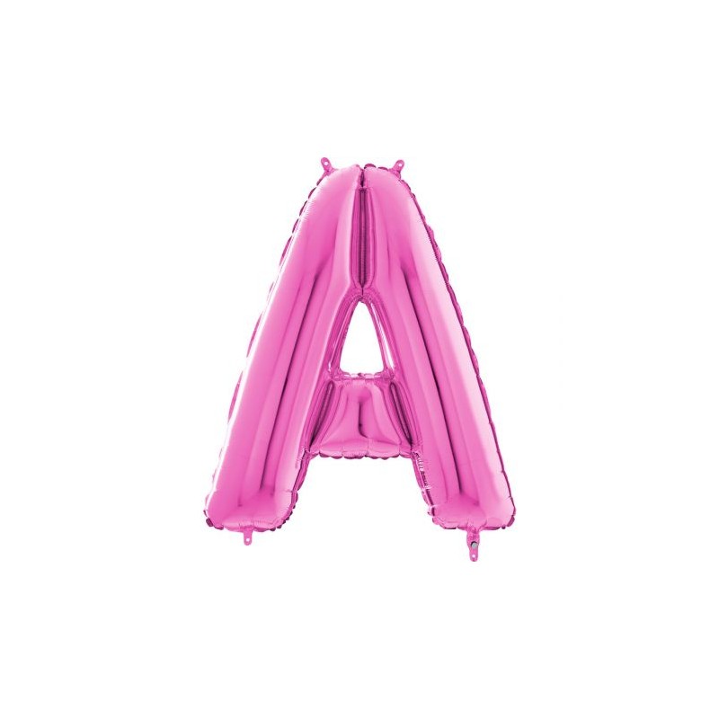 BALLON METALLIQUE LETTRE A FUSCHIA 101 CM