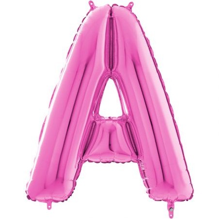 BALLON METALLIQUE LETTRE A FUSCHIA 101 CM