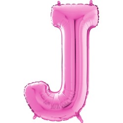 BALLON METALLIQUE LETTRE J FUSCHIA 101 CM