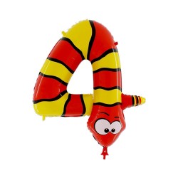 BALLONS CHIFFRES ANIMAUX 4 SERPENT 90 CM