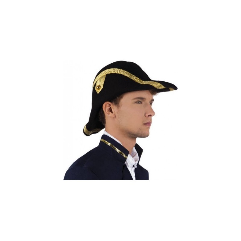 CHAPEAU BICORNE PIRATE OU NAPOLEON ADULTE FEUTRE LUXE CHAPEAU BICORNE PIRATE OU NAPOLEON ADULTE FEUTRE LUXE