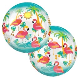 BALLON METALLIQUE  ORBZ  FLAMANT ROSE 38 X 40 CM